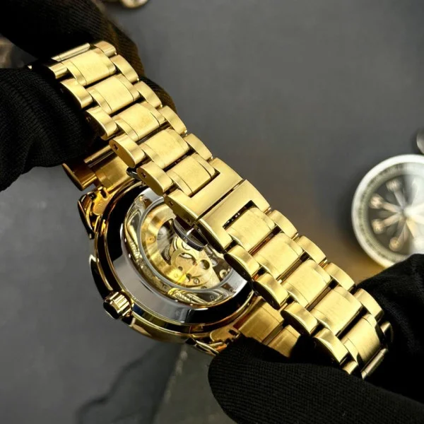 Класичний чоловічий годинник Awarder 022-3D Не Забуду Дім Gold-Black Steel фото 6