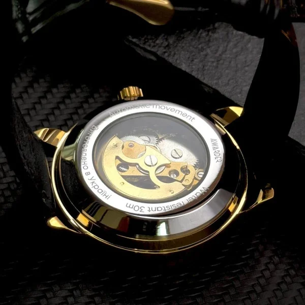 Класичний чоловічий годинник Awarder 022-3D Не Забуду Дім Gold-Black фото 8