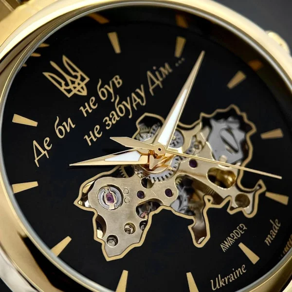 Класичний чоловічий годинник Awarder 022 Gold-Black Automatics Metall Не Забуду Дім фото 9