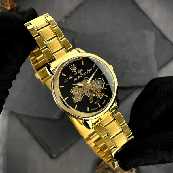 Класичний чоловічий годинник Awarder 022 Gold-Black Automatics Metall Не Забуду Дім фото 5