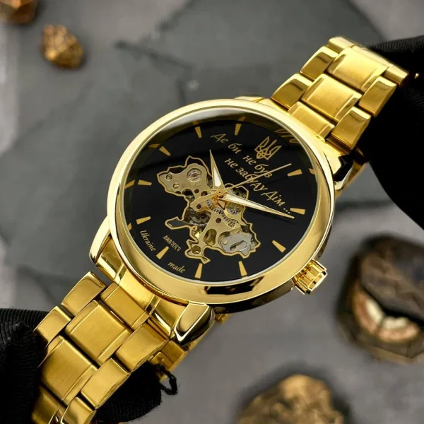 Класичний чоловічий годинник Awarder 022 Gold-Black Automatics Metall Не Забуду Дім фото 4
