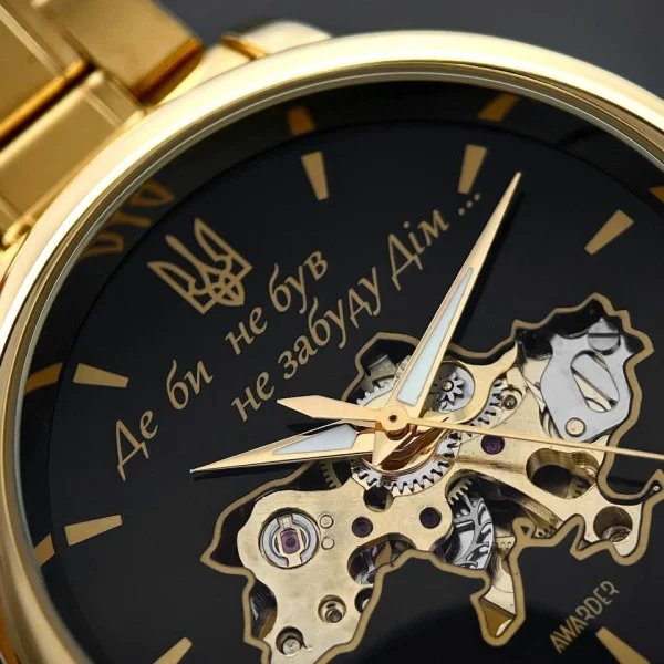 Класичний чоловічий годинник Awarder 022 Gold-Black Automatics Metall Не Забуду Дім фото 8