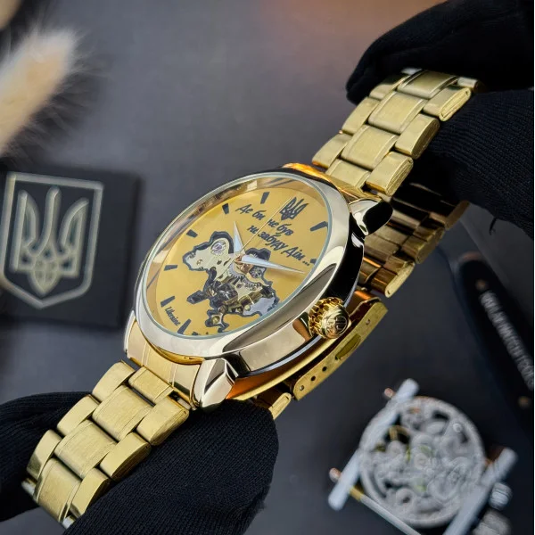 Класичний чоловічий годинник Awarder 022 Gold-Gold Automatics Metall Не Забуду Дім фото 4