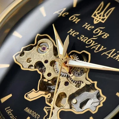 Классические мужские часы Awarder 022 Black-Gold Automatics Metall Не Забуду Дом