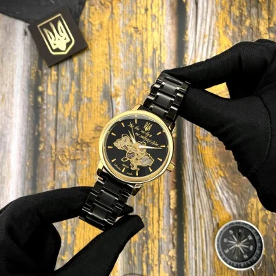 Классические мужские часы Awarder 022 Black-Gold Automatics Metall Не Забуду Дом