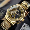 Класичний чоловічий годинник Awarder 024GD Тризуб золото Gold фото 5