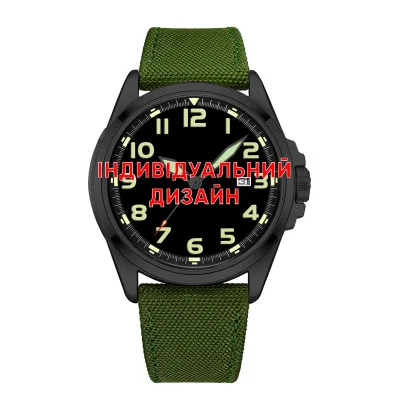 Класичний чоловічий годинник Awarder 040 Army Green-Black під Індивідуальний дизайн, водонепроникний, японський механізм