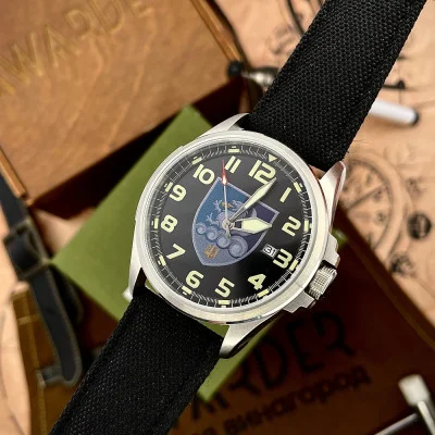 Класичний чоловічий годинник Awarder 040 Black-Silver під Індивідуальний дизайн