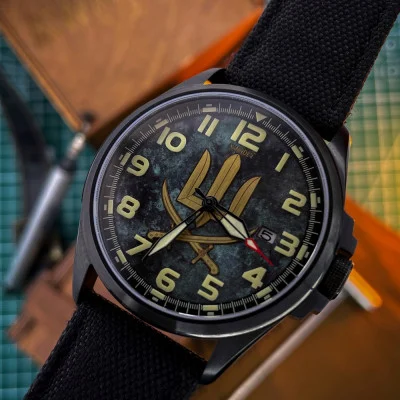 Класичний чоловічий годинник Awarder 040 Black-Silver під Індивідуальний дизайн