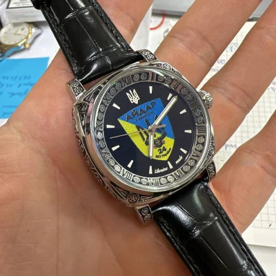Класичний чоловічий годинник Awarder 021 Silver Leather з Індивідуальним дизайном, шкіряний ремінець