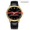 Классические часы Awarder 022 Gold Leather Automatic с Индивидуальным дизайном, кожаный ремешок фото 2