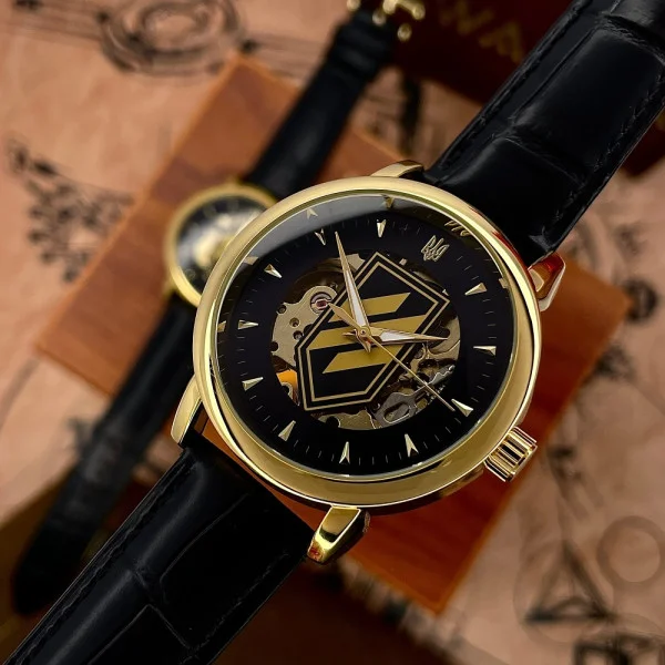 Классические часы Awarder 022 Gold Leather Automatic с Индивидуальным дизайном, кожаный ремешок фото 9