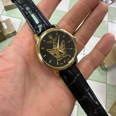 Класичний годинник Awarder 022 Gold Leather з Індивідуальним дизайном, шкіряний ремінець
