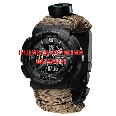 Тактичний годинник Awarder 005P Black DC з Індивідуальним дизайном, водозахищений, будильник, підсвітка