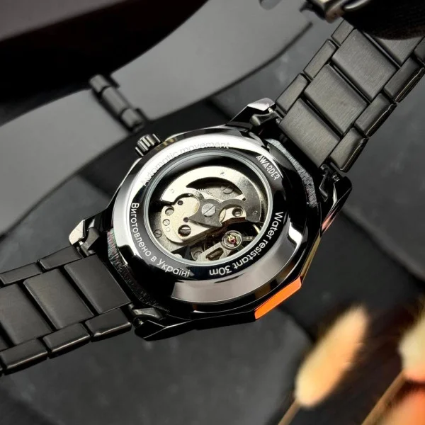 Класичний годинник Awarder 024 Не Забуду Black Steel Automatics з Індивідуальним дизайном, сталевий ремінець фото 8