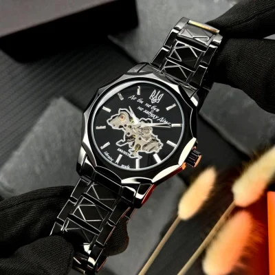 Классические часы Awarder 024 Не Забуду Black Steel Automatics с Индивидуальным дизайном, стальной ремешок