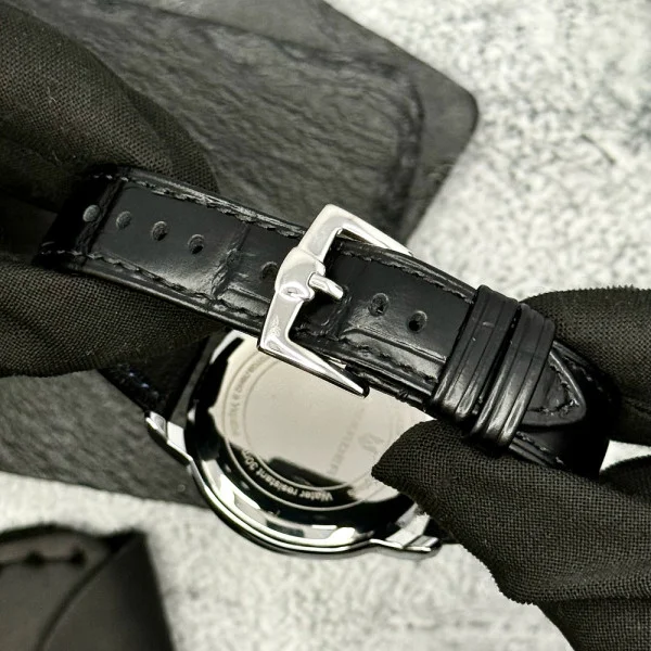 Класичний чоловічий годинник Awarder 020 Тризуб cрібло Silver-White, шкіряний ремінець, японський механізм фото 7