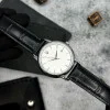 Класичний чоловічий годинник Awarder 020 Тризуб cрібло Silver-White, шкіряний ремінець, японський механізм фото 6