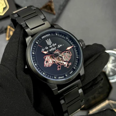 Класичний чоловічий годинник Awarder 058 Де би не був All Black Steel, водонепроникний, японський механізм