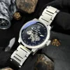 Класичний чоловічий годинник Awarder 058 Де би не був Silver-Black Steel, водонепроникний, японський механізм фото 4