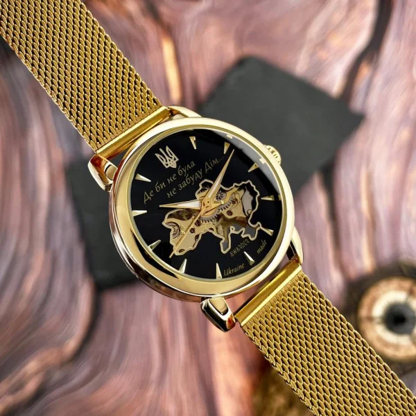 Классические женские часы Awarder 028-3D Де би не була Gold-Black фото 4