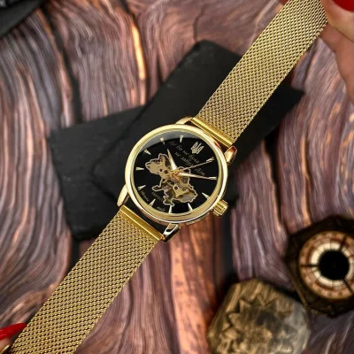 Класичний жіночий годинник Awarder 028-3D Де би не була Gold-Black