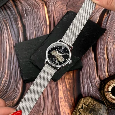 Класичний жіночий годинник Awarder 028-3D Де би не була Silver-Black