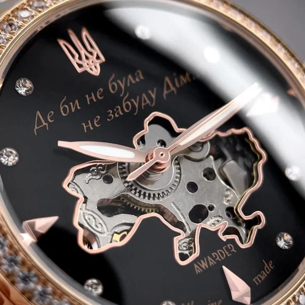 Класичний жіночий годинник Awarder 047 Де би не була Silver-Gold-Black, водонепроникний фото 6