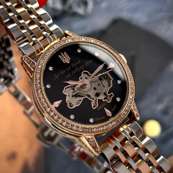 Класичний жіночий годинник Awarder 049 Де би не була Silver-Gold-Black, водонепроникний фото 5