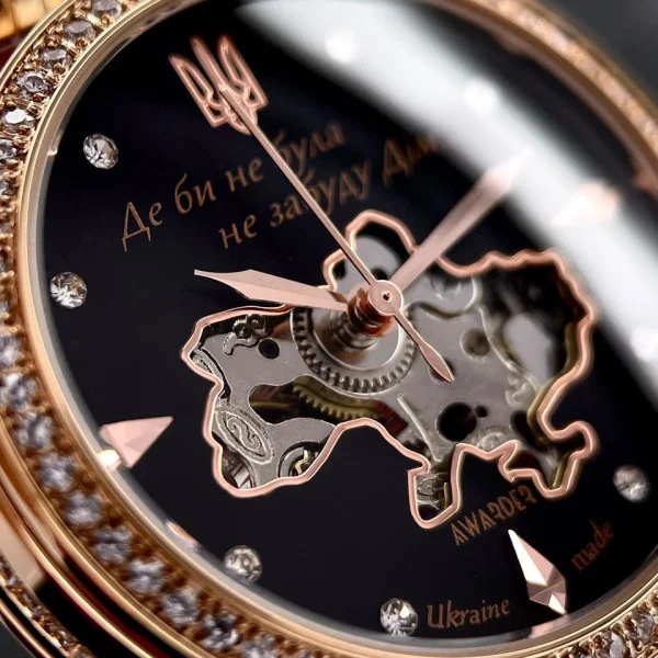 Класичний жіночий годинник Awarder 049 Де би не була Silver-Gold-Black, водонепроникний фото 10