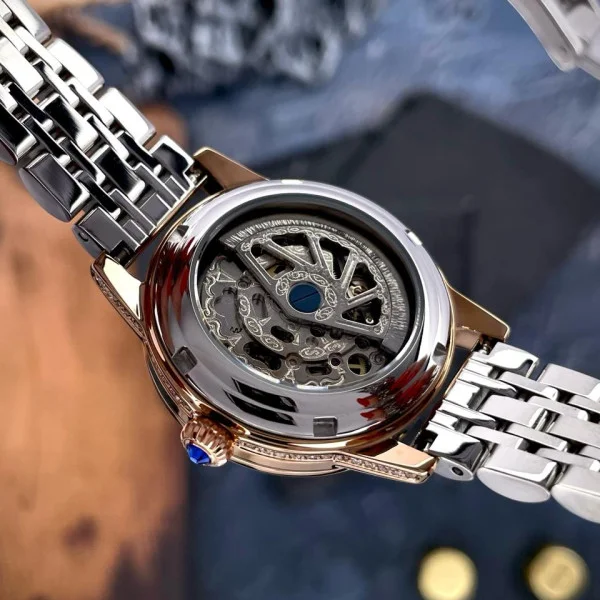 Класичний жіночий годинник Awarder 049 Де би не була Silver-Gold-Black, водонепроникний фото 9