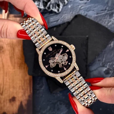 Класичний жіночий годинник Awarder 049 Де би не була Silver-Gold-Black, водонепроникний