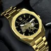 Класичний годинник Awarder 026-3D Де би не був Gold-Black, сталевий ремінець фото 4