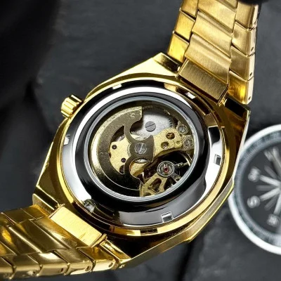Классические часы Awarder 026-3D Де би не був Gold-Black, стальной ремешок