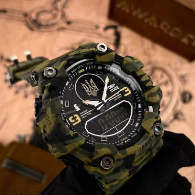 Тактичний годинник Awarder 001 Camo Green під Індивідуальний дизайн, водонепроникний, будильник