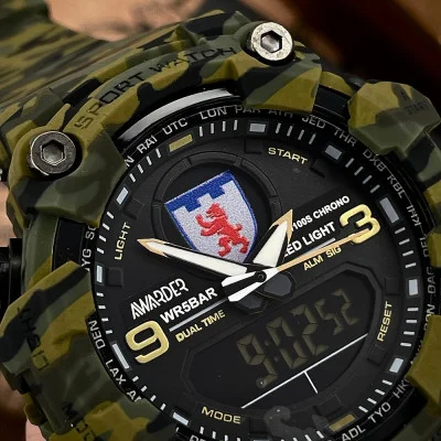 Тактичний годинник Awarder 001 Camo Green під Індивідуальний дизайн, водонепроникний, будильник