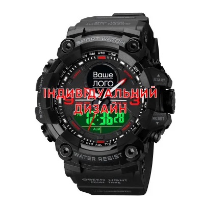 Тактичний годинник Awarder 001 Black-Red під Індивідуальний дизайн, водонепроникний, будильник