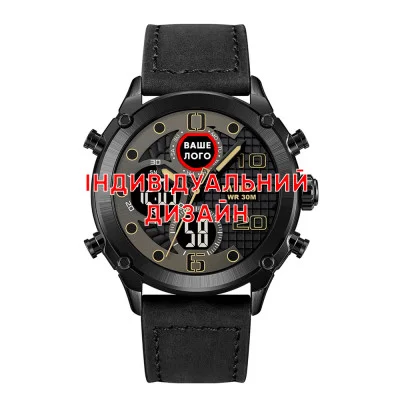 Классические часы Awarder 017 All Black под Индивидуальный дизайн, водонепроницаемый