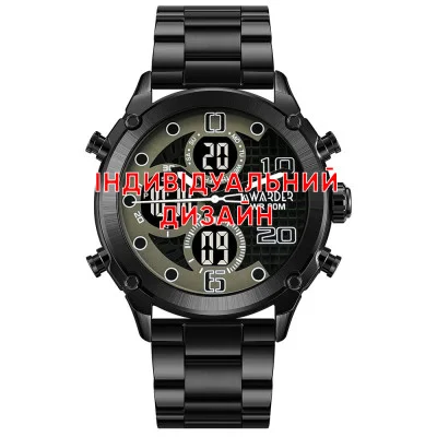 Класичний годинник Awarder 017 All Black Steel під Індивідуальний дизайн, водонепроникний