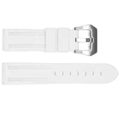 Ремінець для годинника 3001 Silicone White-Silver 24 мм.