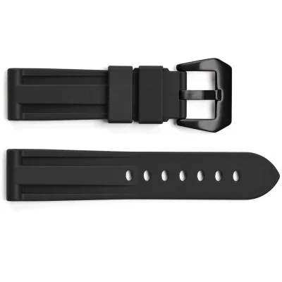Ремінець для годинника 3001 Silicone Black-Black 24 мм.