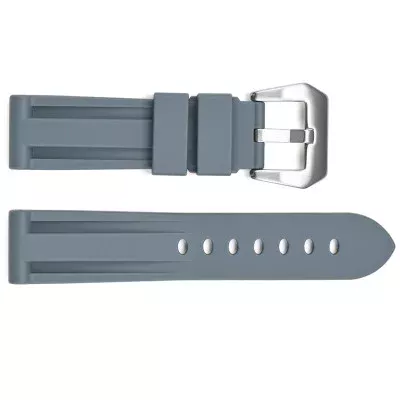 Ремінець для годинника 3001 Silicone Grey-Silver 24 мм.