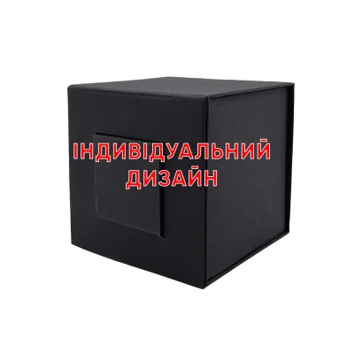 Подарункова картонна коробочка для годинника чорна XL Індивідуальний дизайн
