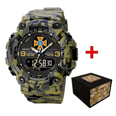 Мужские спортивные часы Awarder 001 ГСЧС Camo Green