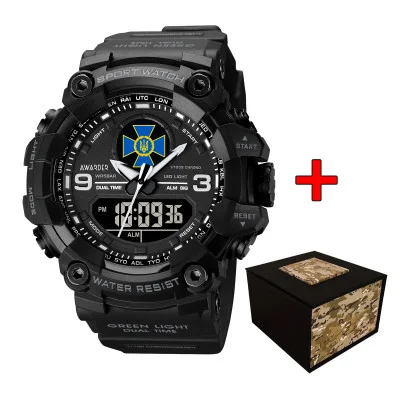 Мужские спортивные часы кварцевые Awarder 001 СБУ Black