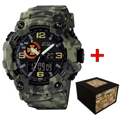 Мужские спортивные часы кварцевые Awarder 002  ДСНС Camo Green