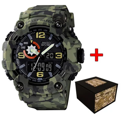 Мужские спортивные часы кварцевые Awarder 002  Поліція Camo Green
