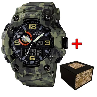 Мужские спортивные часы кварцевые Awarder 002 ССО Camo Green
