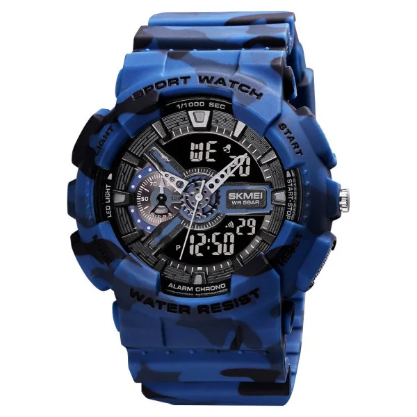 Чоловічий годинник Skmei 1688CMBU Camo Blue фото 1