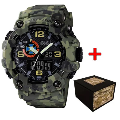 Мужские спортивные часы кварцевые Awarder 002  СБУ Camo Green